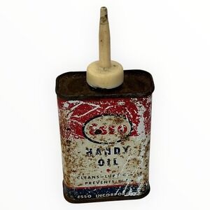 Vintage Esso Handy Oil Tin 3 Fl Oz Can Gas Station Advertising Collectible